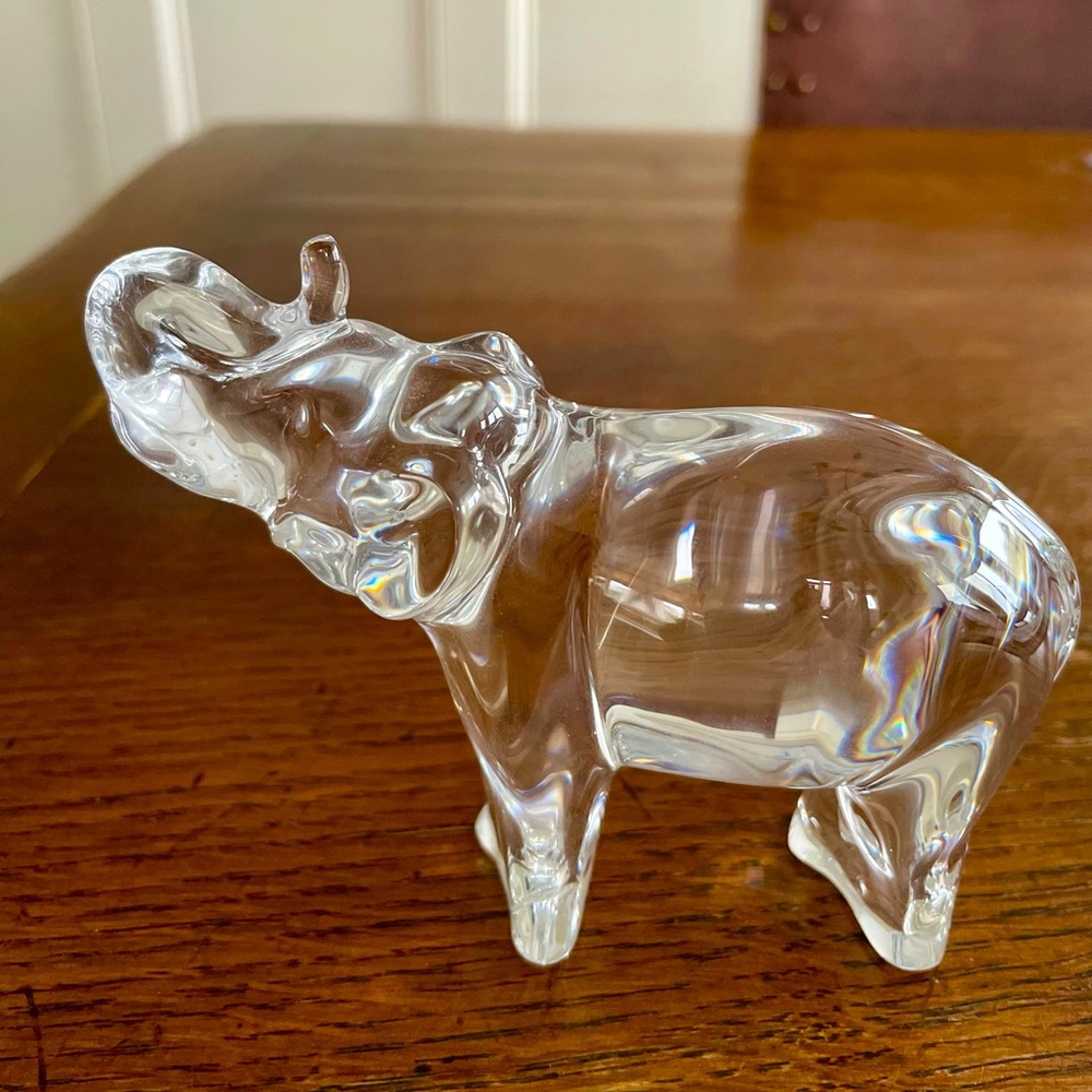 Baccarat Clear Crystal Elephant Figurine
